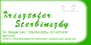 krisztofer sterbinszky business card